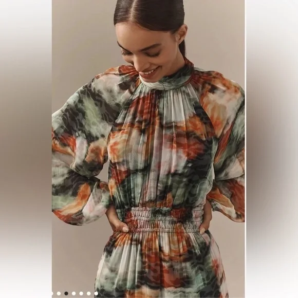 the somerset maxi dress long sleeve mock neck chiffon edition Somerset Long-Sleeve Mock-Neck Chiffon Maxi Dress